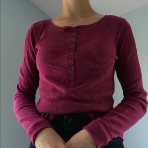 Life Is Good Magenta Long Sleeve Tee XS